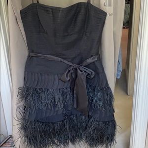 BCBGMaxAzria Black Feather Cocktail Dress NWT